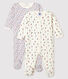 Set di 2 tutine pigiama neonata a costine