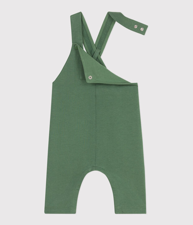 Salopette lunga in cotone tinta unita neonato verde