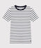 T-shirt L'ICONIQUE girocollo in cotone Donna bianco MARSHMALLOW/blu SMOKING