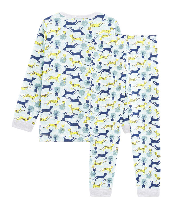 Pigiama bambino in molleton bianco/multicolore