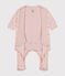Bodyjama in velluto con stampa cuoricini neonato rosa SALINE/ ROSEWOOD