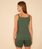 Pigiama shorts e canotta a tinta unita in cotone e lyocell donna verde CROCO