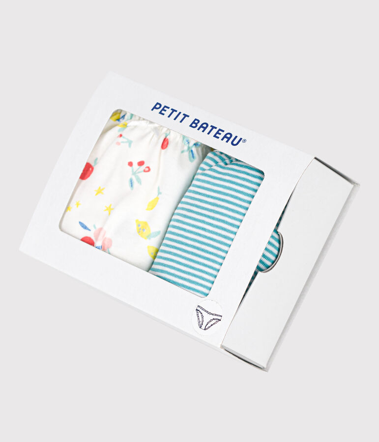 Set di 2 slip froufrou in cotone donna multicolore