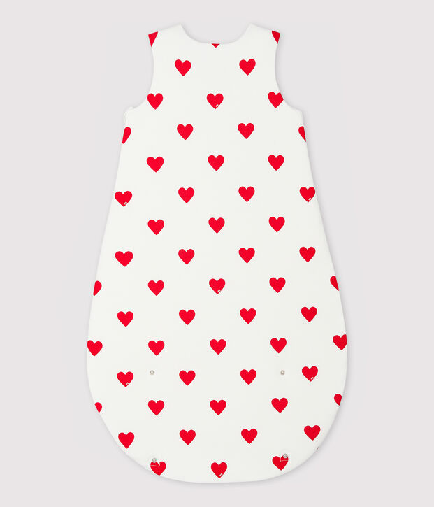 Sacco nanna neonato in cotone a cuori TOG 2 bianco/rosso