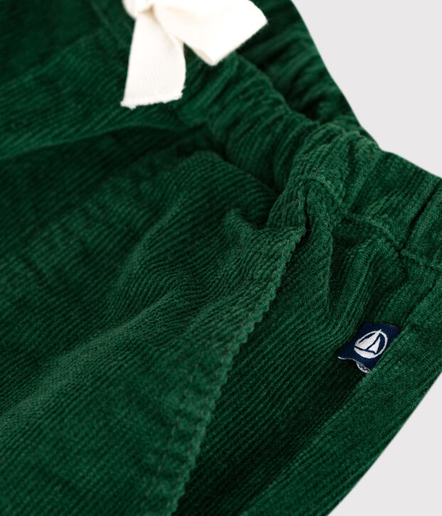 Pantaloni in velluto tinta unita neonato verde