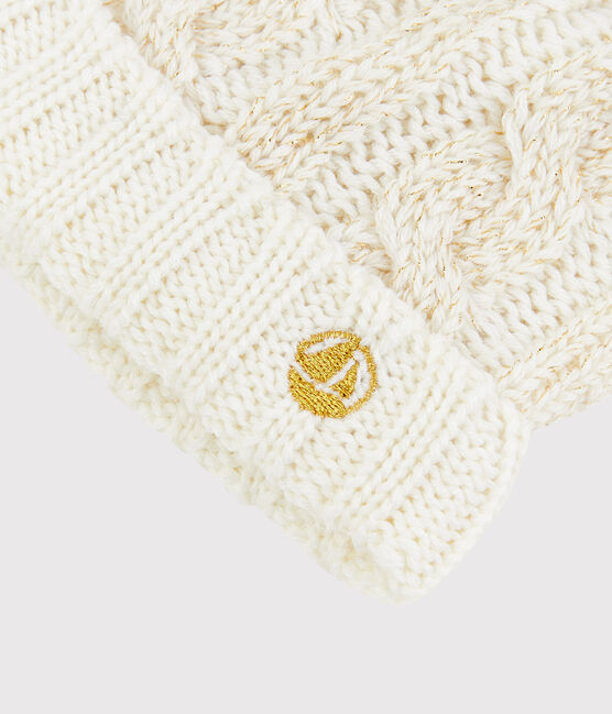 Berretto bambina bianco MARSHMALLOW/giallo OR