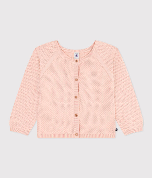 Cardigan in cotone bambina rosa