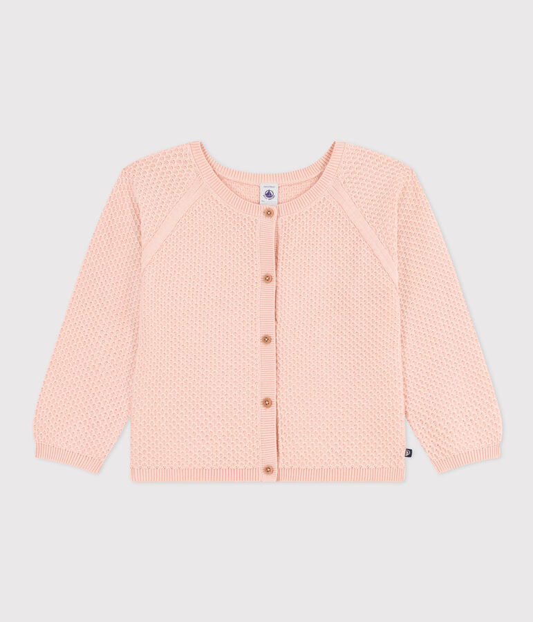 Cardigan in cotone bambina rosa