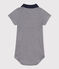 Body con colletto polo in cotone rigato a manica corta bebè blu SMOKING/bianco MARSHMALLOW