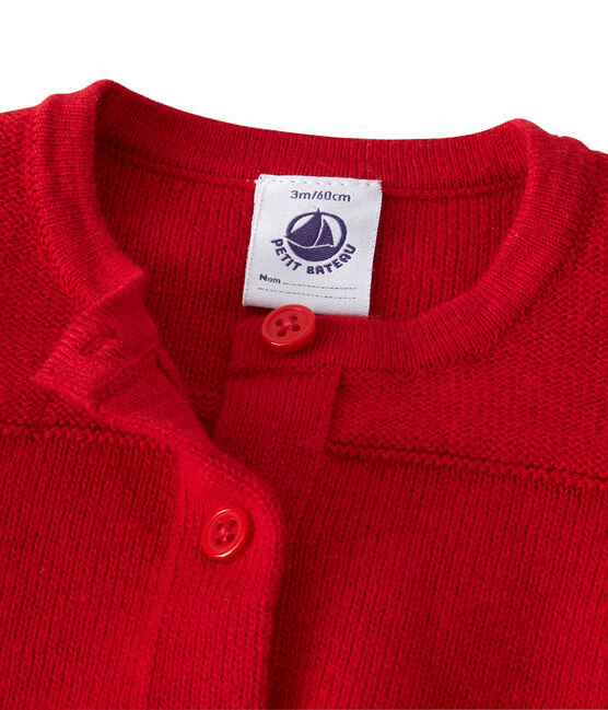 Cardigan bebé femmina in lana e cotone rosso FROUFROU