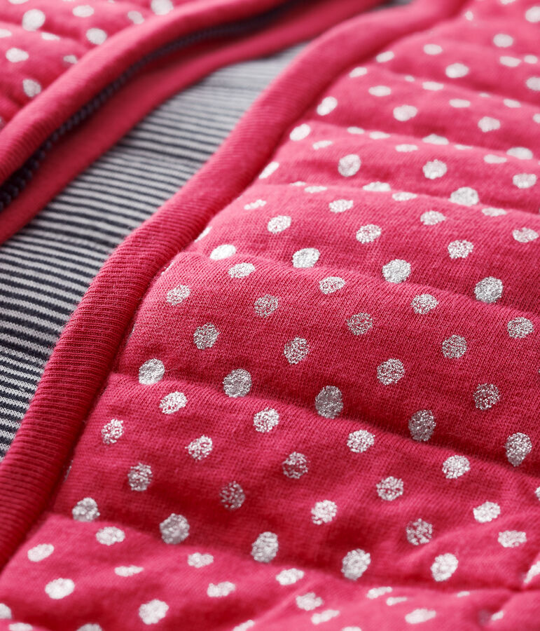 Giubbotto senza maniche bambina rosa/grigio