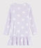 Camicia da notte a pois bambina a costine viola LISERON/bianco ECUME