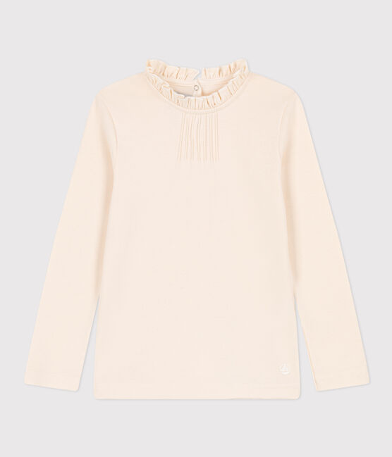 T-shirt maniche lunghe in cotone bambina ecru AVALANCHE