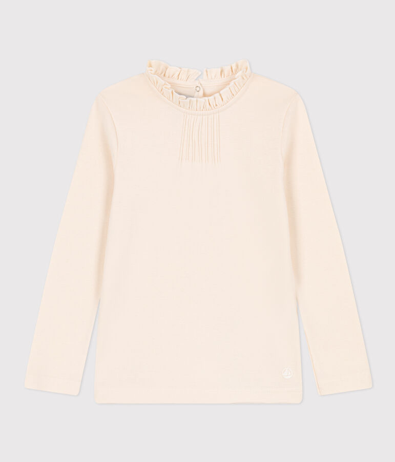 T-shirt maniche lunghe in cotone bambina ecru AVALANCHE