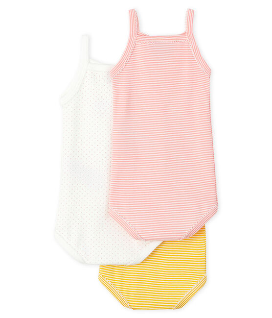 Confezione da 3 body con spalline pastello bebè femmina variante 1