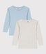 Confezione da 2 t-shirt in cotone a maniche lunghe bambino