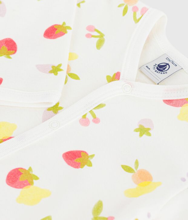 Pigiama in cotone con frutti stampati neonato bianco/multicolore