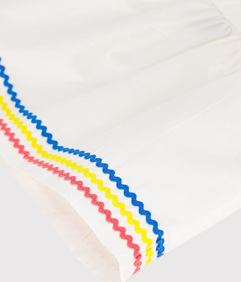 Abito salopette in cotone tinta unita neonato bianco