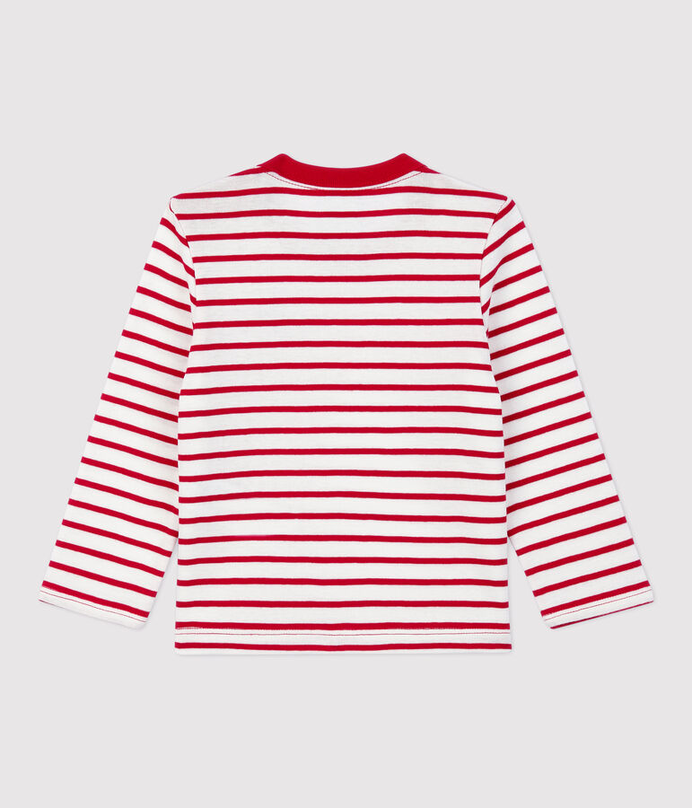 T-shirt a righe in cotone b&eacute;b&eacute; bianco/rosso