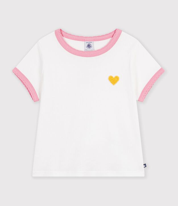 T-shirt a maniche corte tinta unita bambino bianco