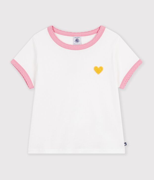 T-shirt a maniche corte tinta unita bambino bianco