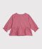 Blusa a maniche lunghe in cotone a righe neonato rosa/rosa