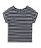 T-shirt donna in lino a righe blu SMOKING/bianco LAIT