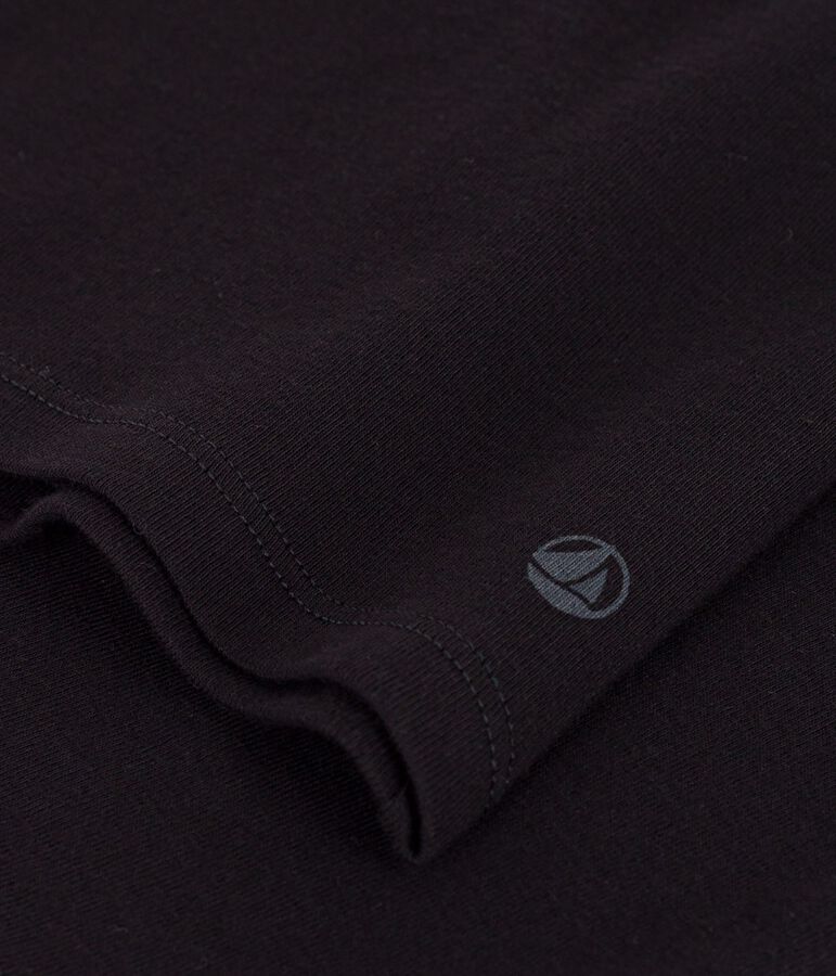 T-shirt Iconica a maniche corte a coste tinta unita donna nero