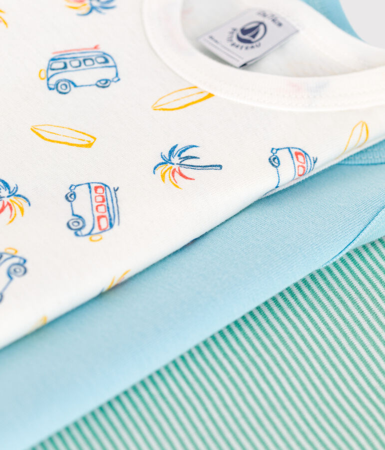 Set da 3 body senza maniche in cotone con stampa neonato multicolore