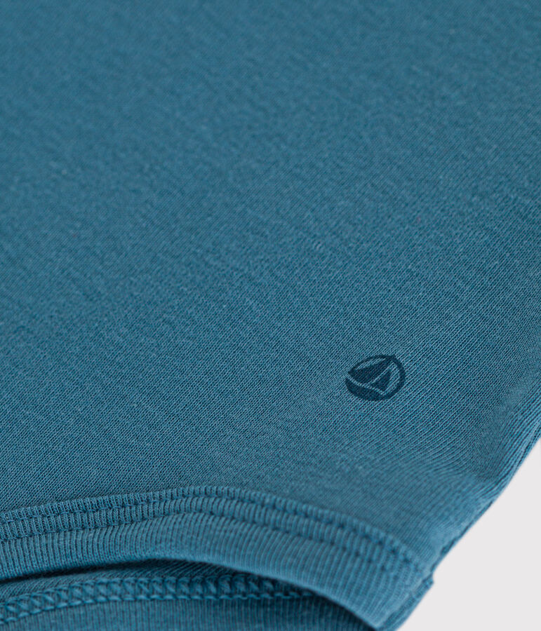 Body a manica lunga con colletto alla Claudine in cotone per beb&egrave; blu