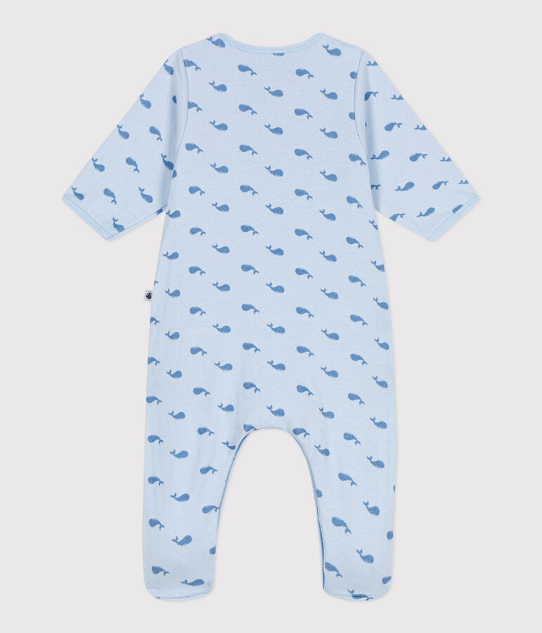 Bodyjama in tubique con balena neonato blu/blu