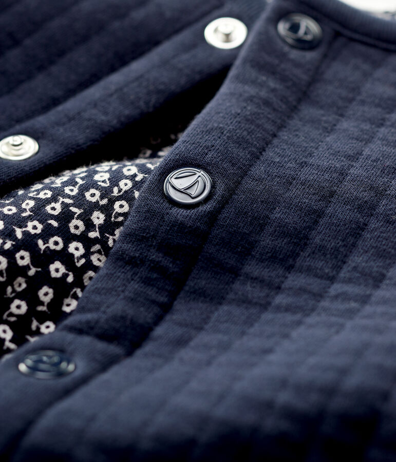 Cardigan beb&egrave; in tubique trapuntato. blu