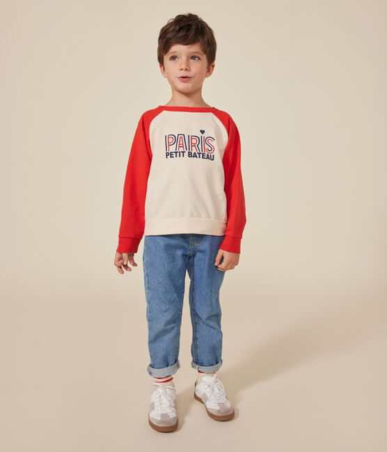 Maglia in leggero tessuto felpato bambino rosso AVALANCHE/ AURORA