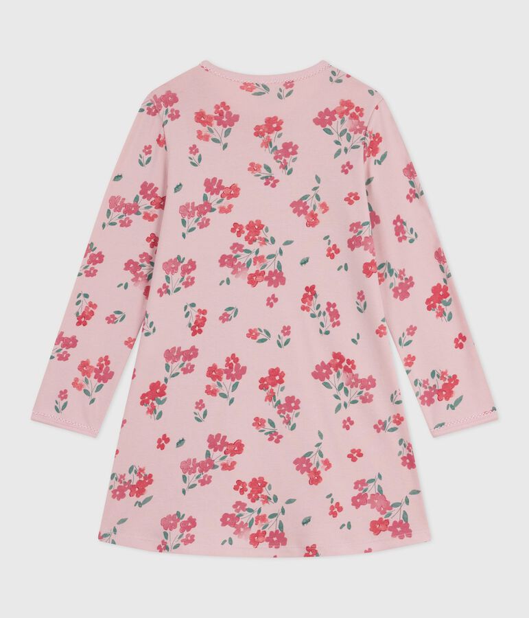 Camicia da notte in cotone con stampa a fiori bambina rosa/multicolore