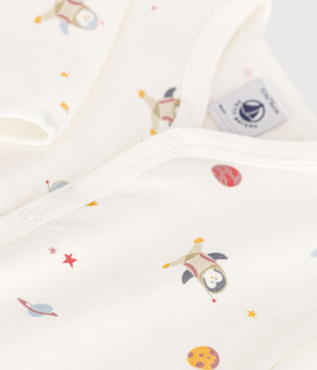 Pigiama senza piedini in cotone neonato bianco/multicolore