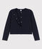 Cardigan donna in cotone spesso con automatici blu SMOKING