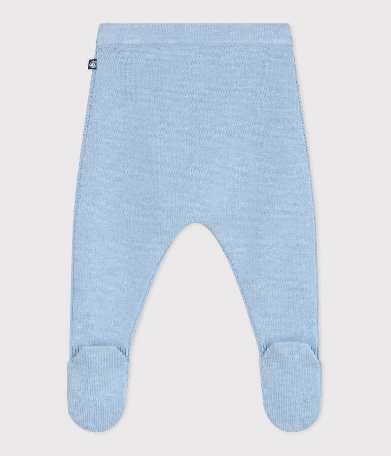 Pantaloni in maglia di lana e cotone neonato blu FLO