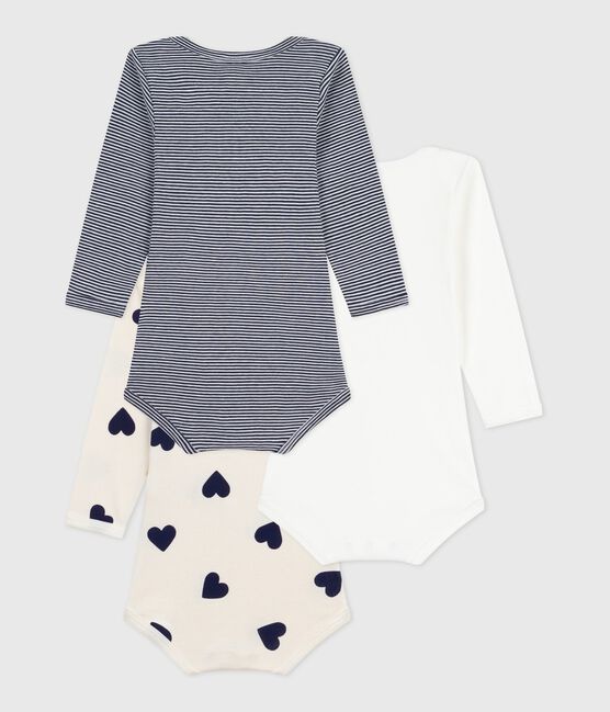 Set di body a maniche lunghe in cotone con cuori stampati neonato variante 1