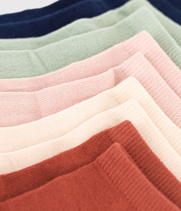 5 paia di calzini bambino in cotone tinta unita multicolore