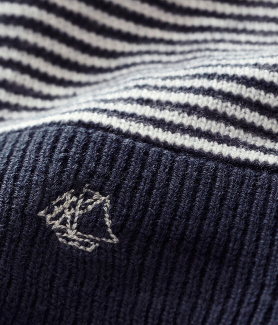 Passamontagna bebè unisex blu SMOKING/bianco MARSHMALLOW