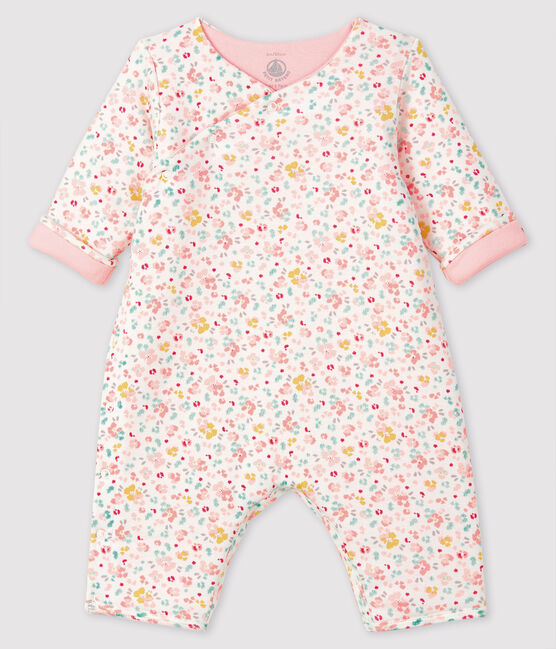 Tutina lunga a coste bimba bianco MARSHMALLOW/bianco MULTICO
