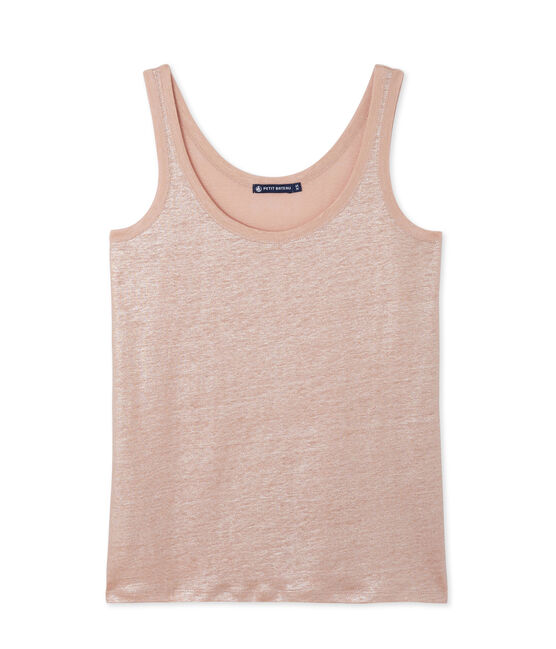 Canotta donna in lino laccato rosa ROSE/grigio ARGENT
