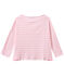 T-shirt donna maniche a 3/4 a righe rosa BABYLONE/bianco MARSHMALLOW