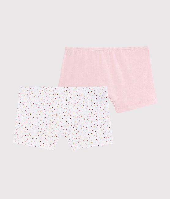 Confezione da 2 mutandine pois multicolore bambina in cotone biologico variante 1