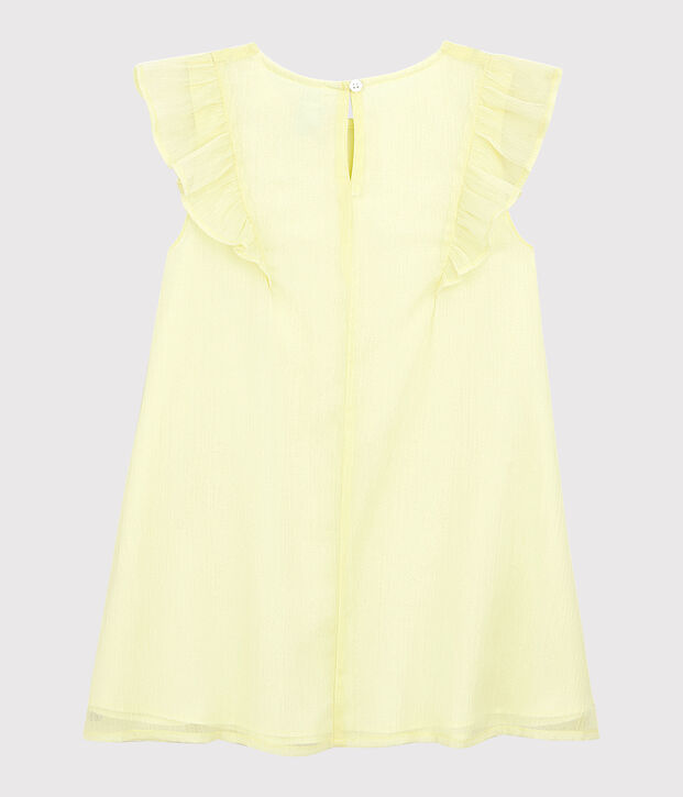 Abito da cerimonia in cr&ecirc;pe bambina giallo