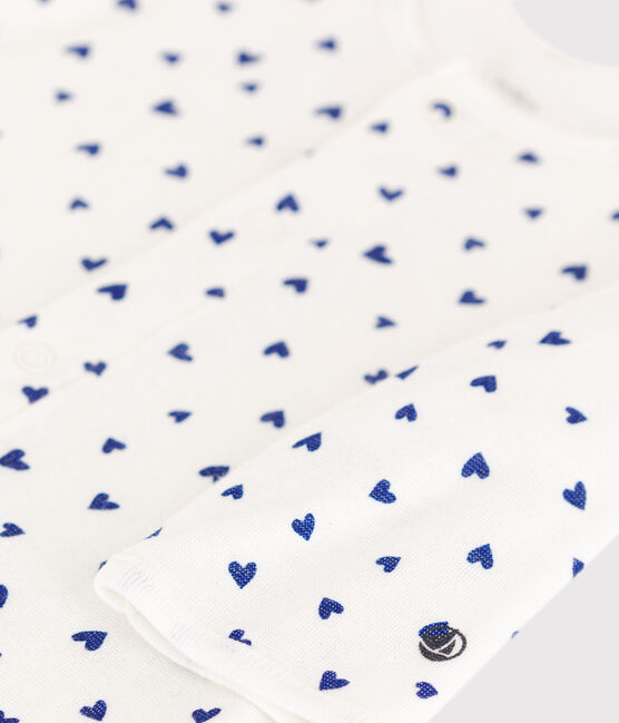 Bodyjama in tubique motivo cuore bianco MARSHMALLOW/ NEWBLEU