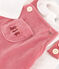Completo con salopette in velluto neonato rosa ROSEWOOD