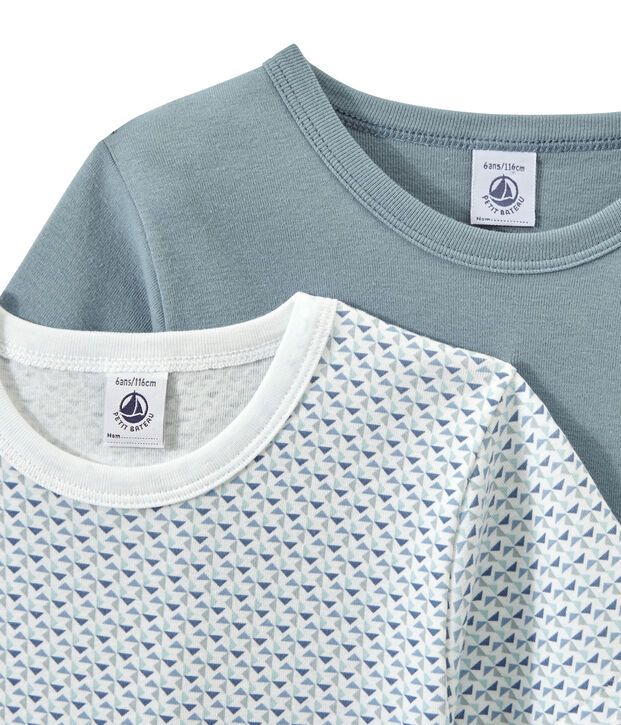 Lotto di 2 t-shirts per bambino a maniche corte bianco