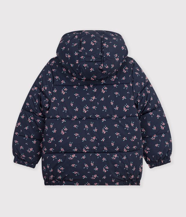 Piumino con stampa a cuori bambina blu/multicolore