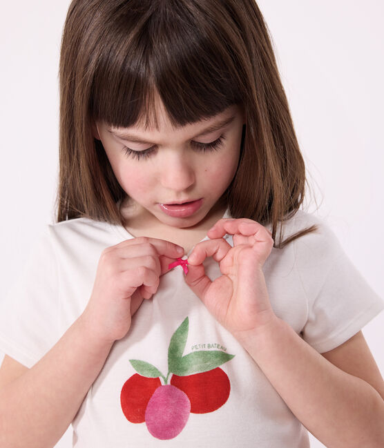 Pigiama corto in cotone con stampa di frutti bambino bianco MARSHMALLOW/bianco MULTICO